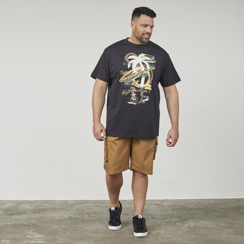 Czarny T-shirt z surferskim nadrukiem Allsize - obrazek 3