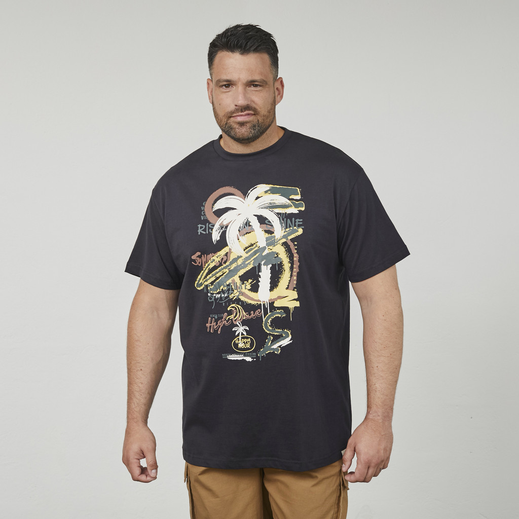 Czarny T-shirt z surferskim nadrukiem Allsize - obrazek 4