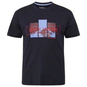 Granatowy T-shirt z nadrukiem Allsize