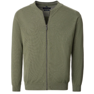 Oliwkowy sweter na zamek Casa Moda