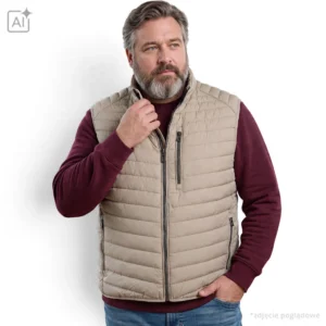 Beżowy bezrękawnik pikowany Casa Moda
