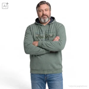 Oliwkowa bluza z kapturem Casa Moda