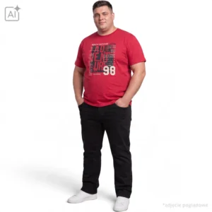 Czerwony T-shirt z nadrukiem Allsize