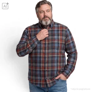 Koszula flanelowa w kratę, z długim rękawem Casa Moda