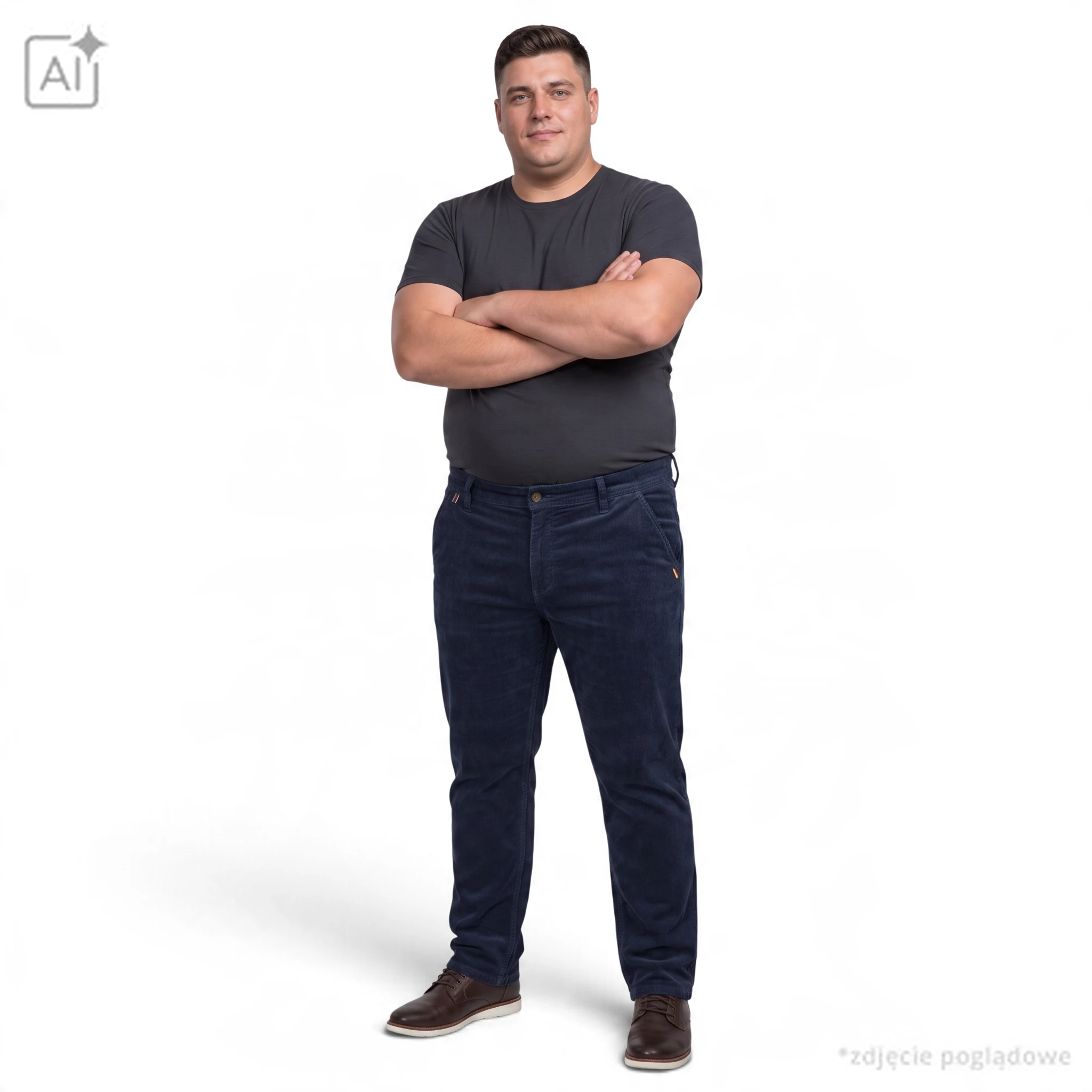 Granatowe sztruksy chino Redpoint Odessa - obrazek 3