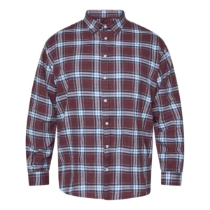 Bordowa koszula flanelowa w kratę Allsize
