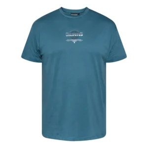Turkusowy T-shirt z nadrukiem Allsize