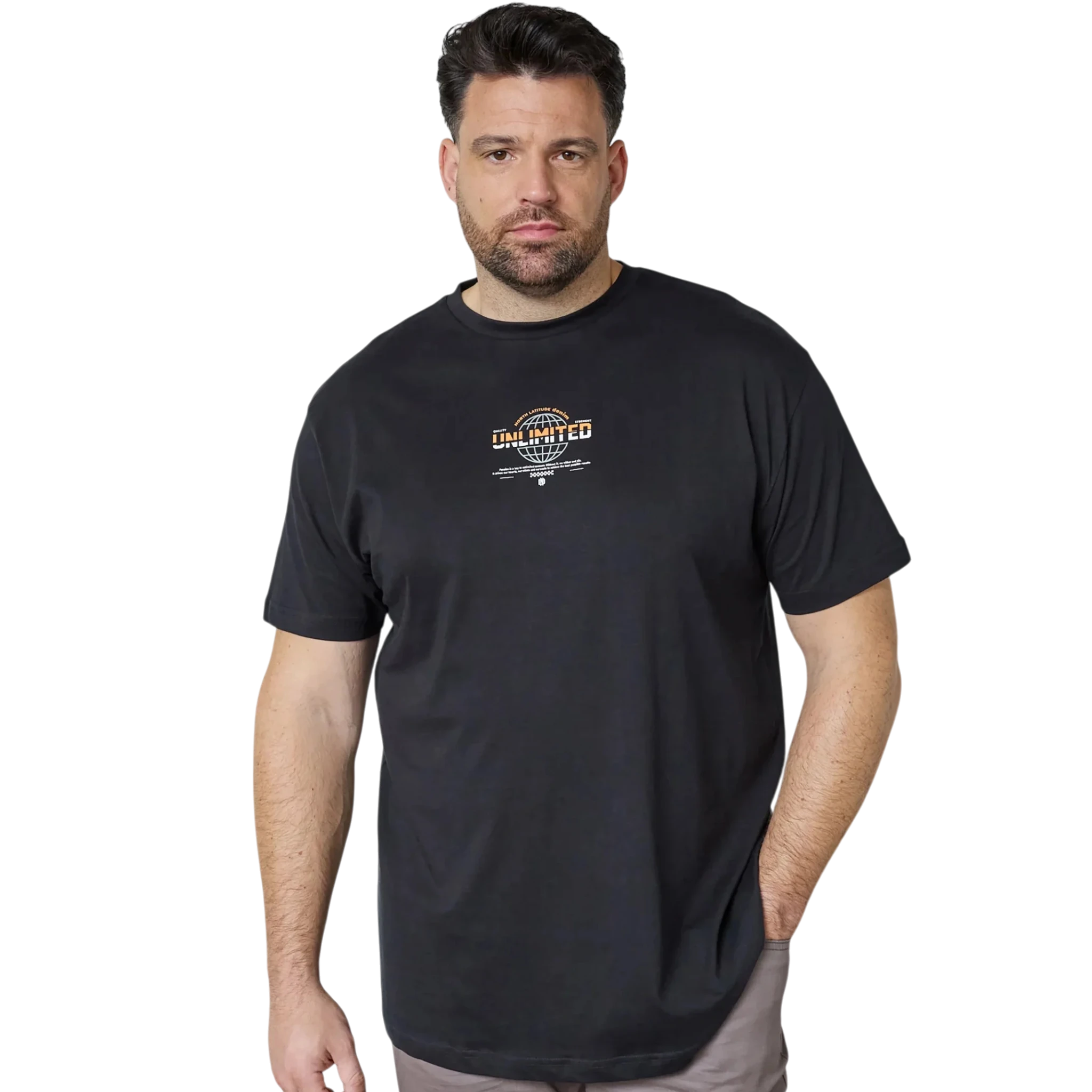 Czarny T-shirt z nadrukiem Allsize
