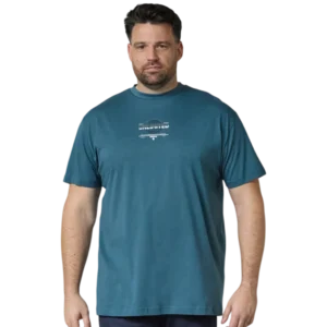 Turkusowy T-shirt z nadrukiem Allsize