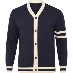 Granatowy sweter z guzikami Allsize