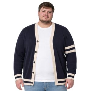 Granatowy sweter z guzikami Allsize
