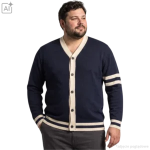 Granatowy sweter z guzikami Allsize